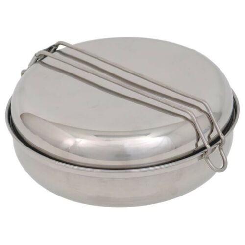 Olicamp Stainless Steel Mess Kit - 6.75" Fry Pan, Pot w/Lid, 6.5" Dish, Cup