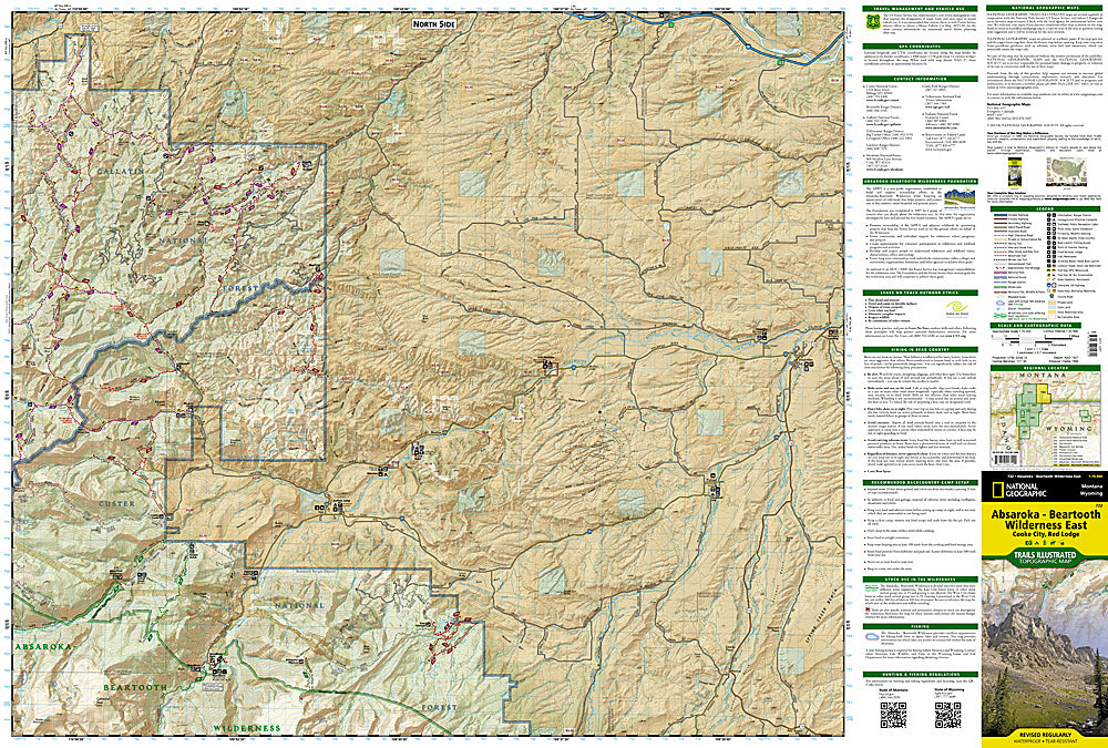 National Geographic Absorka-Beartooth Wilderness Map Pack Bundle TI01021272B