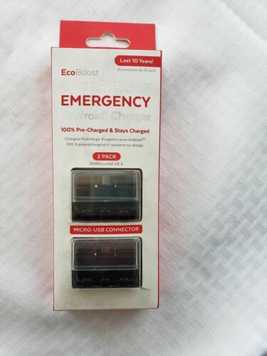 ECOXGEAR EcoBoost Micro-USB Cell Phone/Android Charger w/10-Year Battery 2-Pack