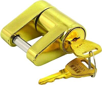 Shoreline Marine Sturdy Brass Trailer Hitch Coupler Latch Lock w/2 Keys