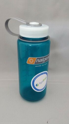 Nalgene Wide Mouth 16oz BPA Free Tritan Water Bottle Trout Green w/White Lid