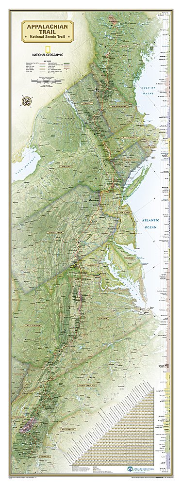 National Geographic Appalachian Trail Wall Map in Gift Box 18" x 48" RE01020716X