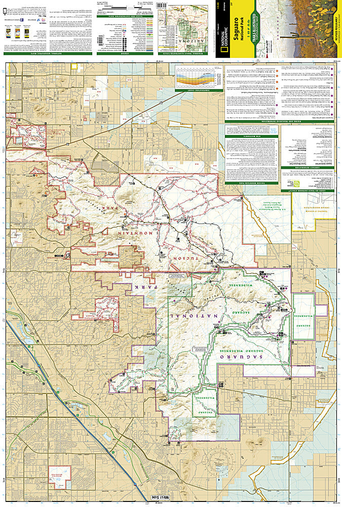 National Geographic Trails Illustrated Arizona Saguaro National Park Map TI00000237