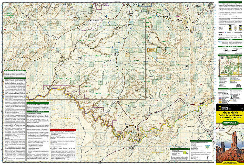 National Geographic UT Grand Gulch Plateau Trail Map Trails Illustrated Map TI00000706