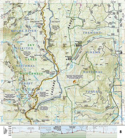 National Geographic TI Pacific Crest Trail OR South Topographic Map Guide TI00001005