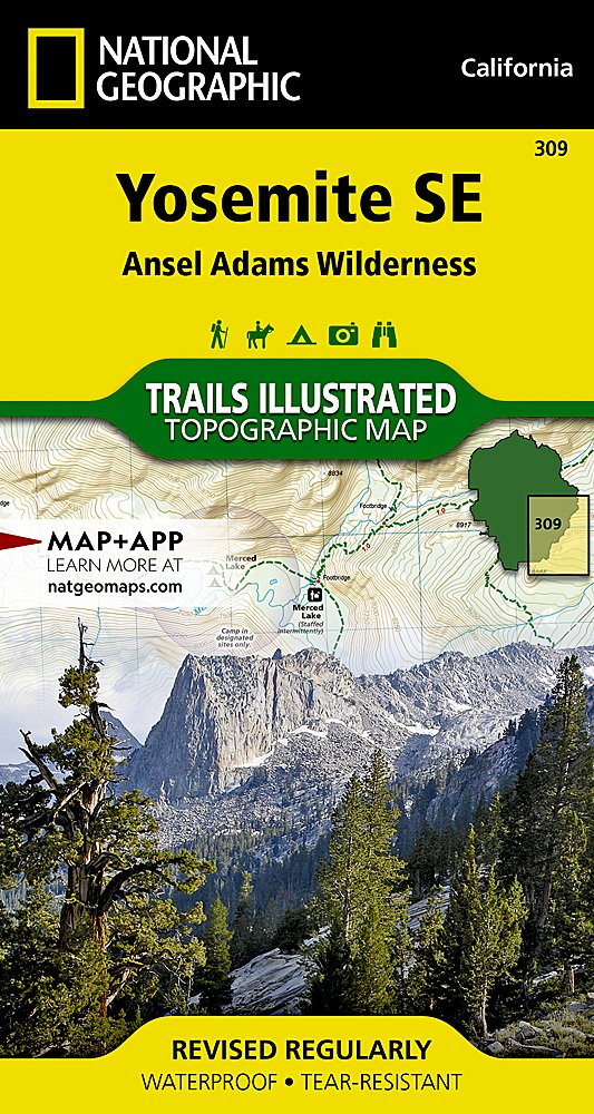 National Geographic Trails Illustrated CA Yosemite NP SE Ansel Adams Map TI00000309