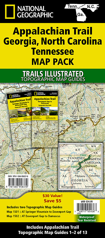 Appalachian Trail GA NC TN Map Pack Bundle TI01021219B