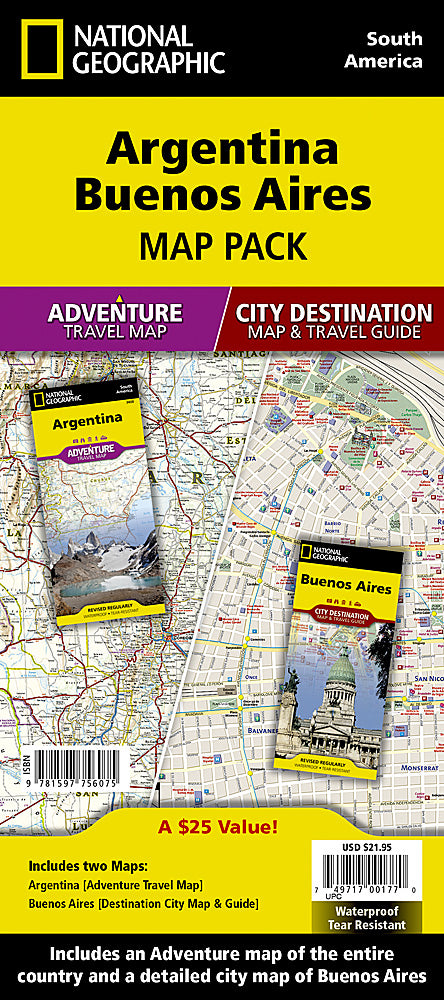 National Geographic Argentina / Buenos Aries Adventure Map Bundle Pack AD01021135B