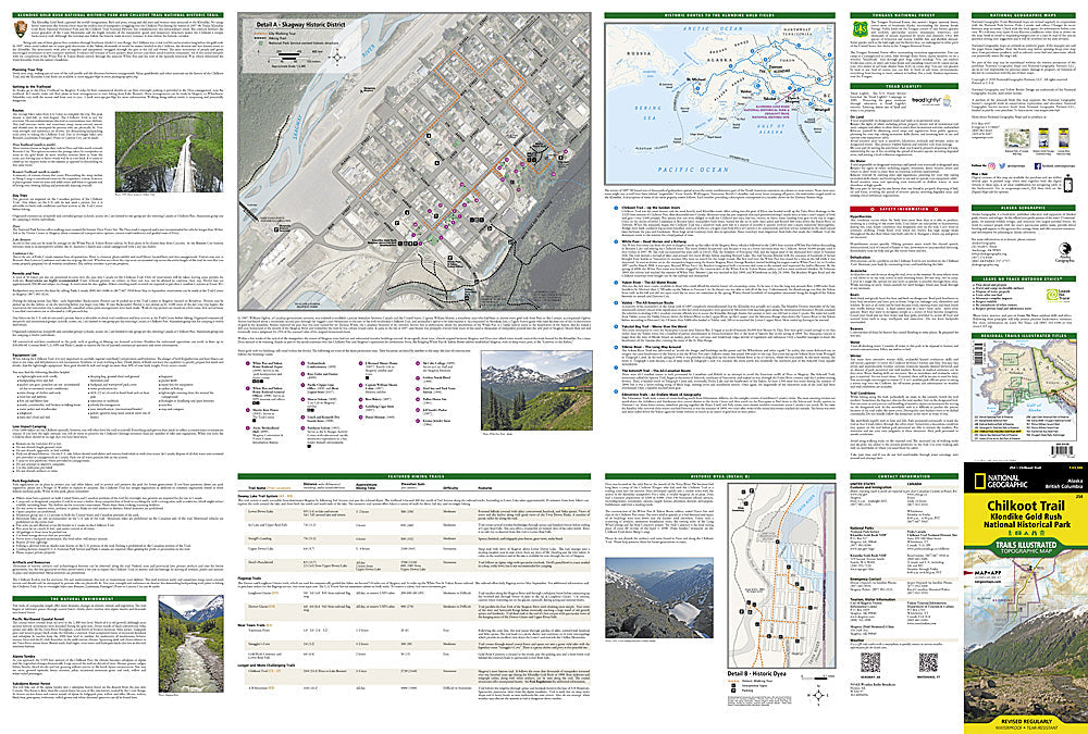 National Geographic Trails Illustrated AK Chilkoot Trail Klondike Gold Map TI00000254