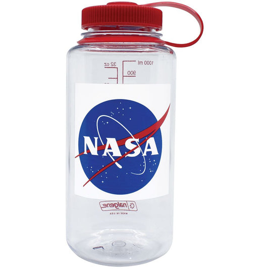 Nalgene Wide Mouth 32oz Bottle NASA Globe Logo with Red Cap