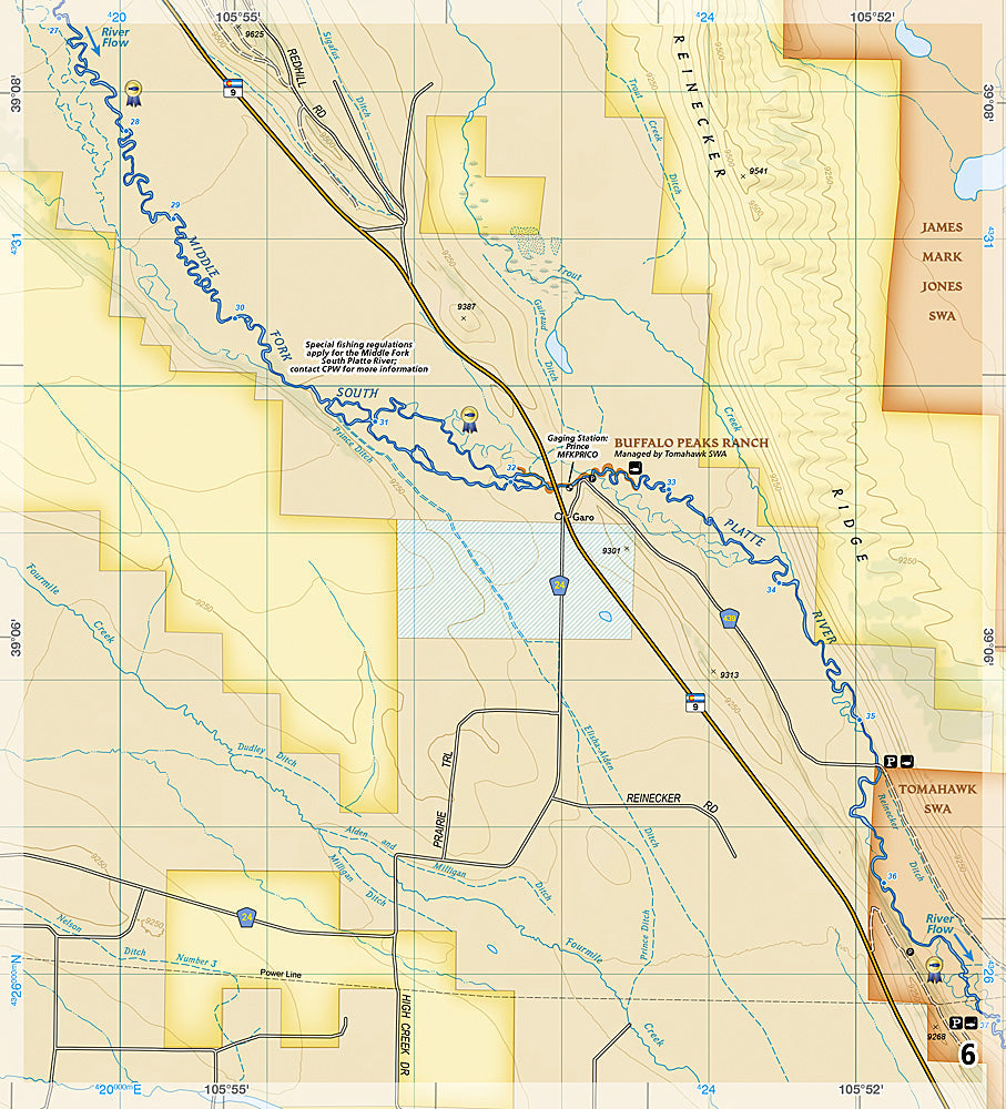 National Geographic South Platte River Middle Fork Map Guide TI00002301