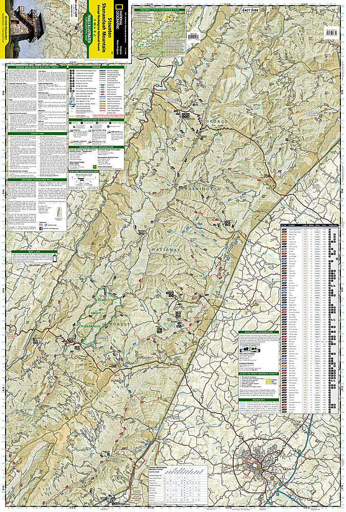 National Geographic Trails Illustrated VA Staunton / Shenandoah Valley Map TI00000791