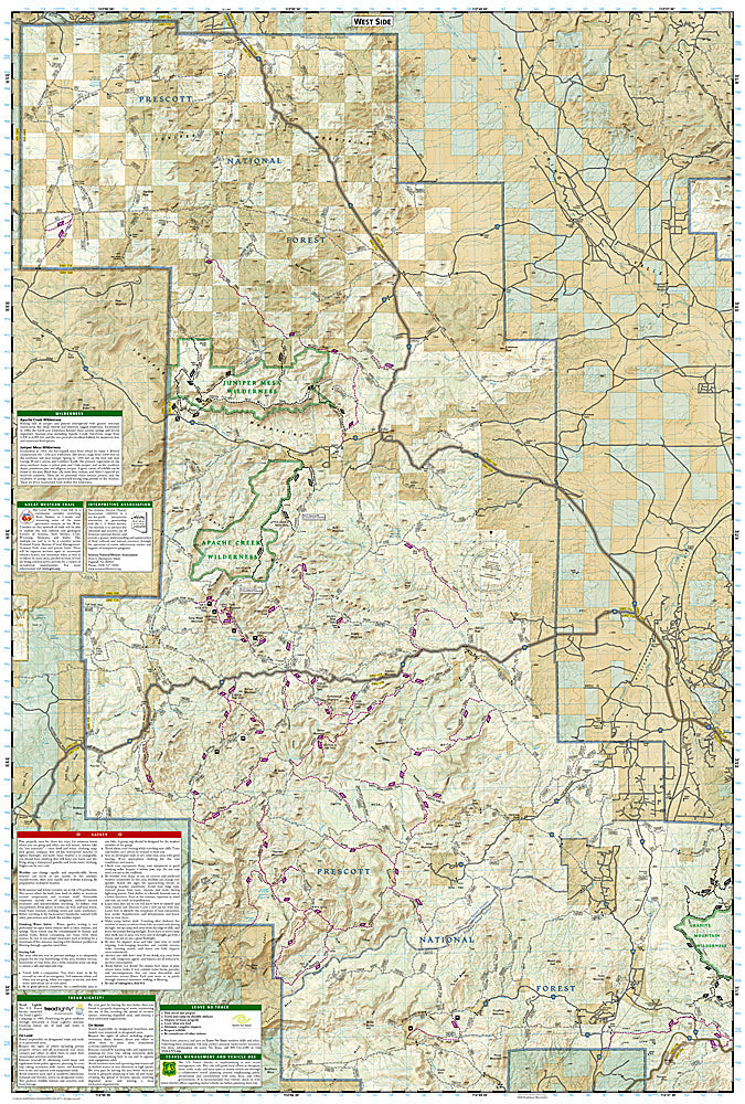 National Geographic Trails Illustrated AZ Prescott Nat Forest Map Pack Bundle