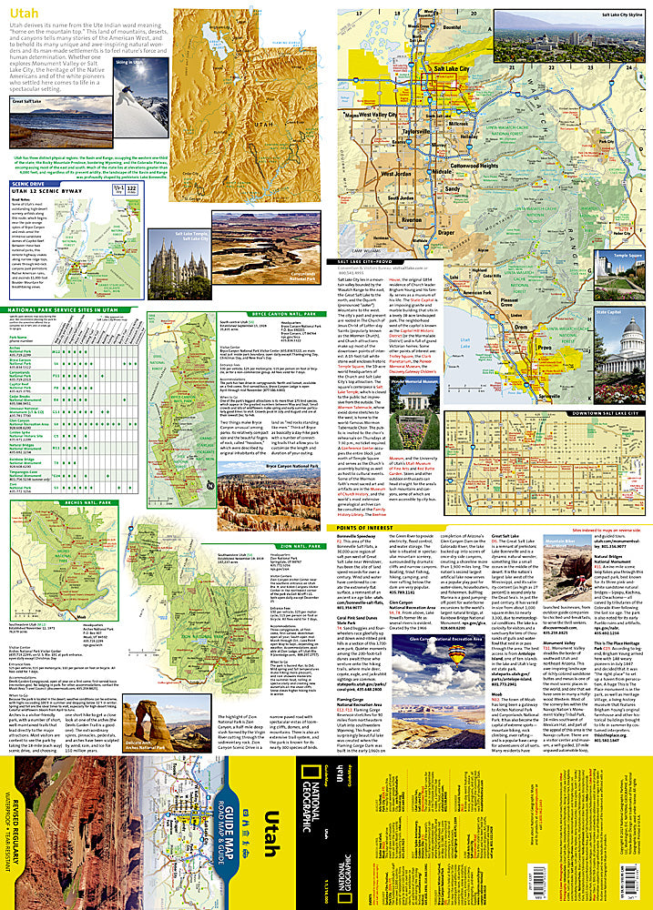 Utah Rivers Map. Simple National Geographic GuideMap Utah Road Map & Travel Guide GM00620395 ...