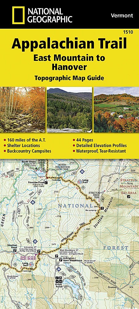 National Geographic TI Appalachian Trail VT East Mountain to Hanover Map TI00001510