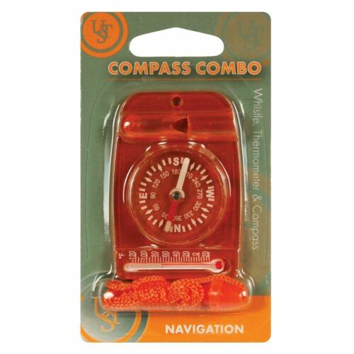 Ultimate Survival UST Combo Compass w/Thermometer, Whistle, Breakaway Lanyard