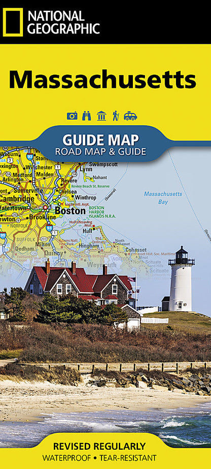 National Geographic GuideMap MA Massachusetts Road Map & Travel Guide GM01020315