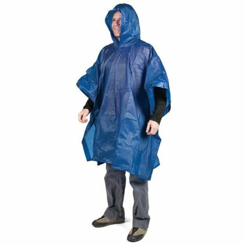 Peregrine Equipment PEVA 52" x 80" Rain Poncho PVC Free w/Snaps & Hood Blue