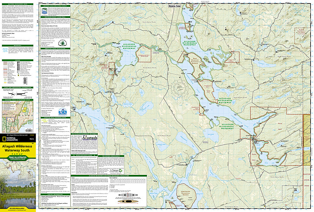 National Geographic ME Allagash Wilderness Waterway S Trails Illustrated Map TI00000401