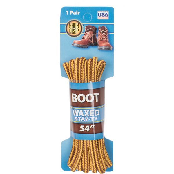 Shoe Gear Waxed Boot Laces 54" Brown / Gold 311-04