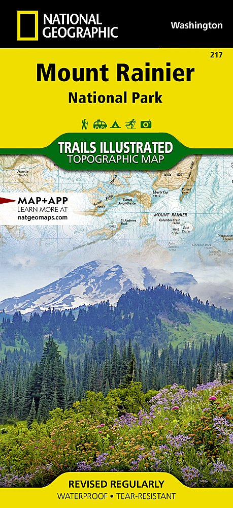 National Geographic Trails Illustrated WA Mount Rainier National Park Map TI00000217