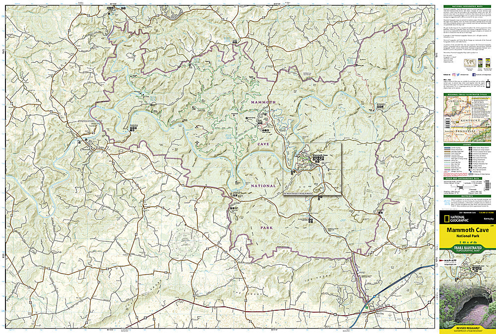 National Geographic Trails Illustrated KY Mammoth Cave National Park Map TI00000234