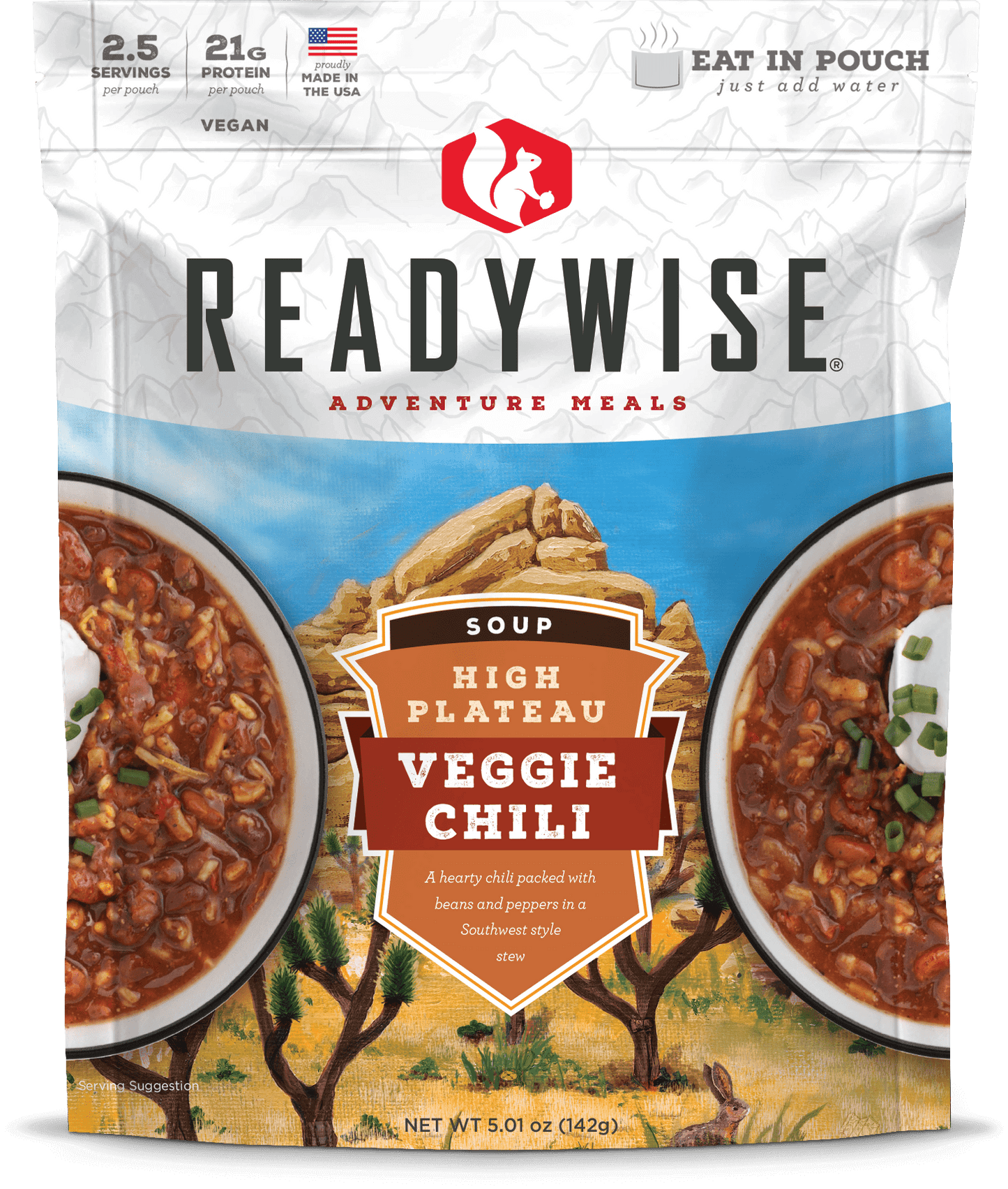 ReadyWise High Plateau Veggie Chili Soup 2.5 Servings