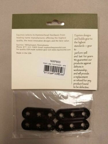 Equinox Tent Guyline Tighteners / Adjusters 4-Pack - For 1/8 - 3/16" Rope / Cord