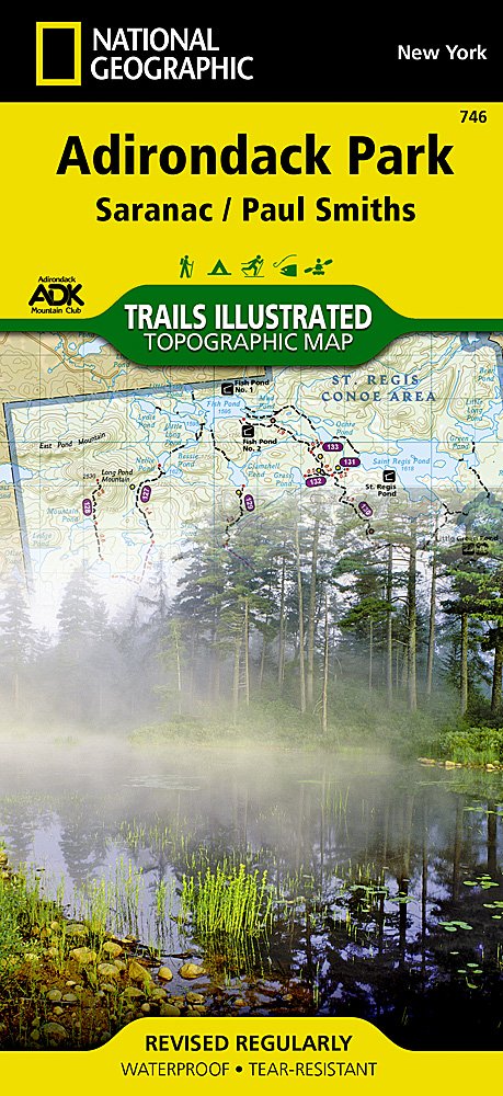 National Geographic York Saranac/ Paul Smiths Trails Illustrated Map TI00000746