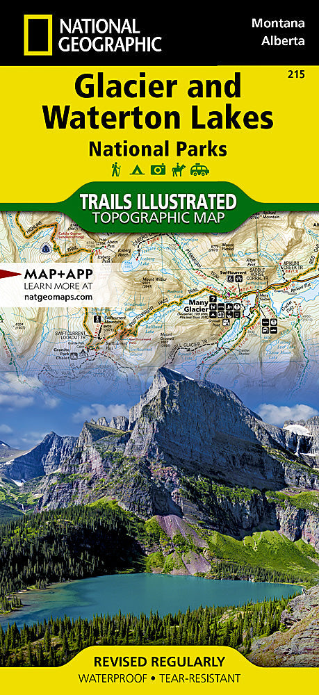 National Geographic Trails Illustrated Montana Glacier Waterton Lakes NP Map TI00000215