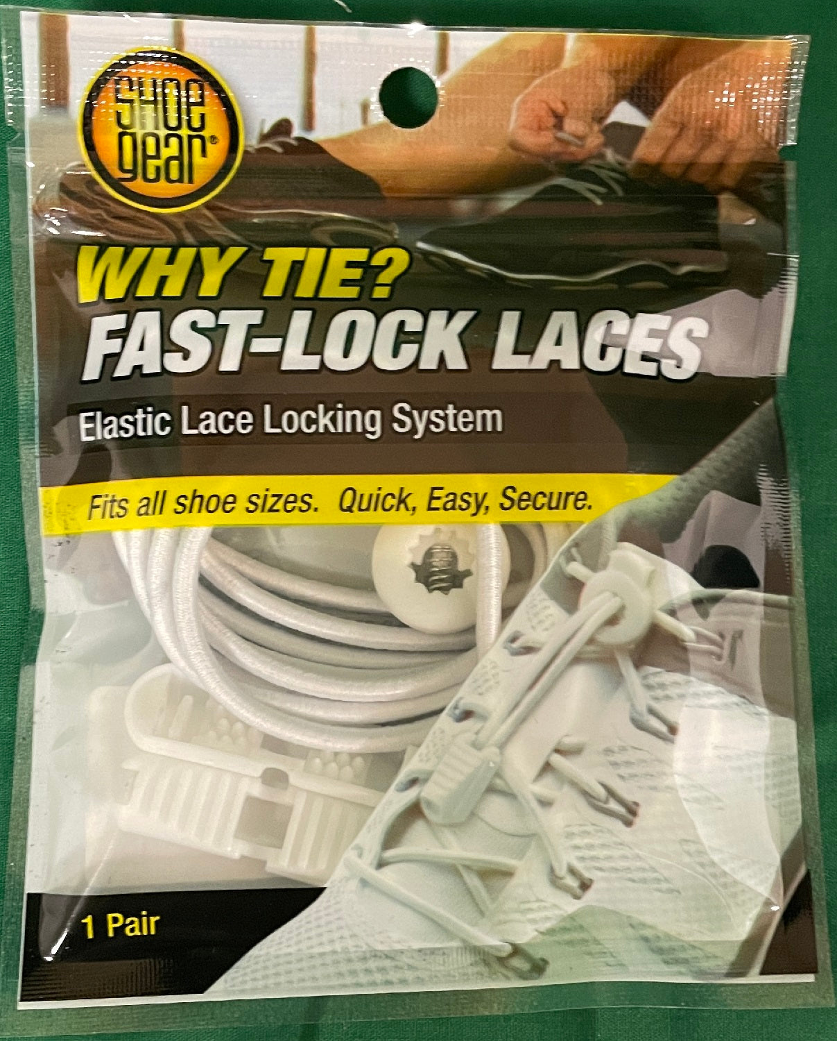 Shoe Gear Fast-Lock Shoe Laces White 373-01