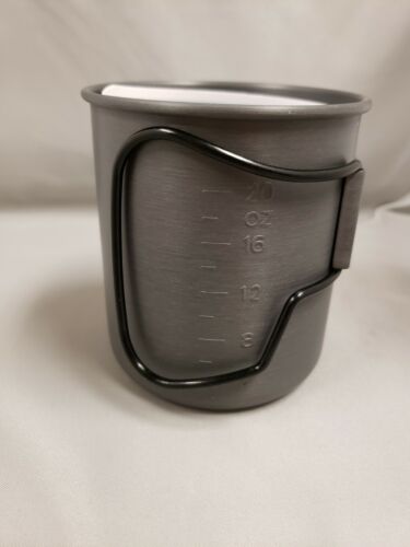 Olicamp Space Saver Mug HA Aluminum Travel Cup 24 fl oz w/Black Folding Handles