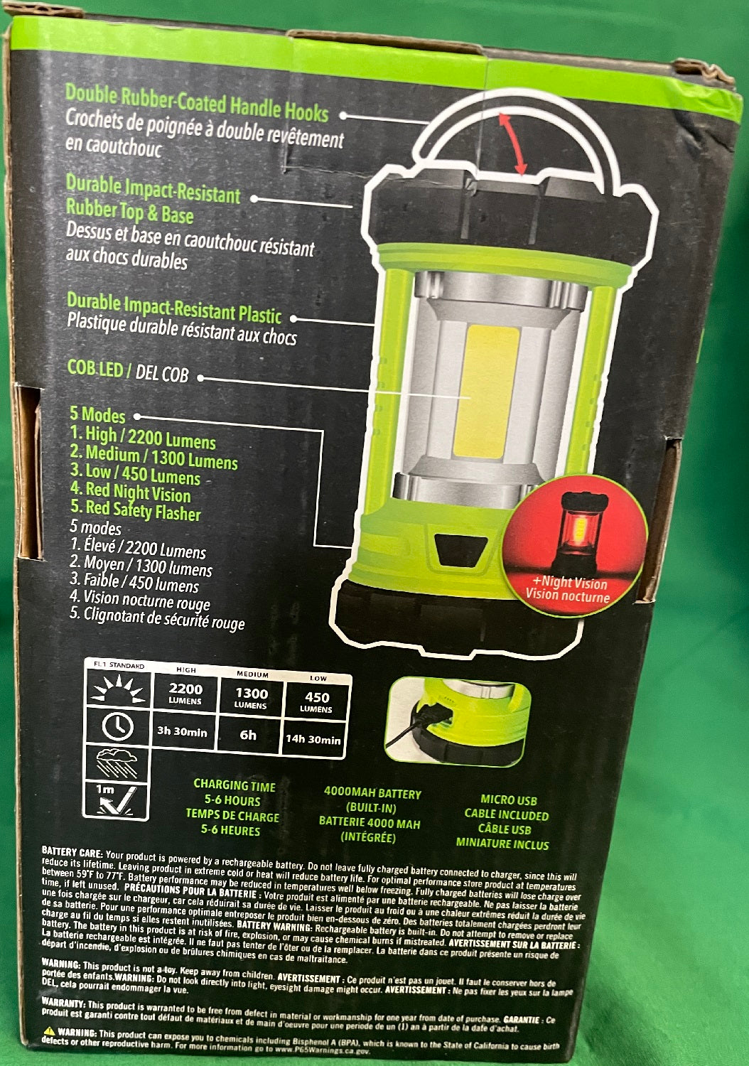 Life Gear 2,200-Lumen USB Rechargeable Lantern and Power Bank 41-3992