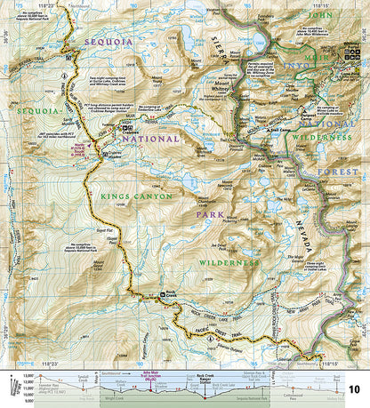 National Geographic TI Pacific Crest Trail CA Sierra Nevada South Topo Map Guide TI00001009