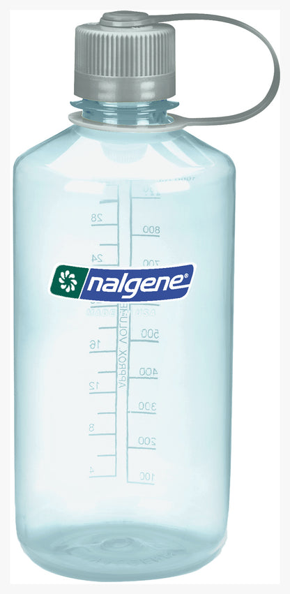 Nalgene Narrow Mouth Sustain 32 oz Bottle Seafoam w/Silver Cap