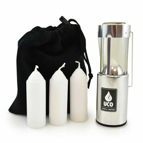 UCO Original Aluminum Candle Lantern w/3 Candles & Fleece Bag Value Pack Kit