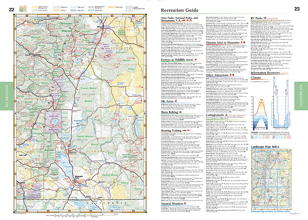 National Geographic Benchmark Oregon OR Road & Recreation Atlas Map BE0BENORAT