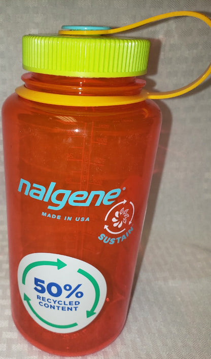 Nalgene Wide Mouth 32 oz Sustain Bottle Pomegranate 2020-0732