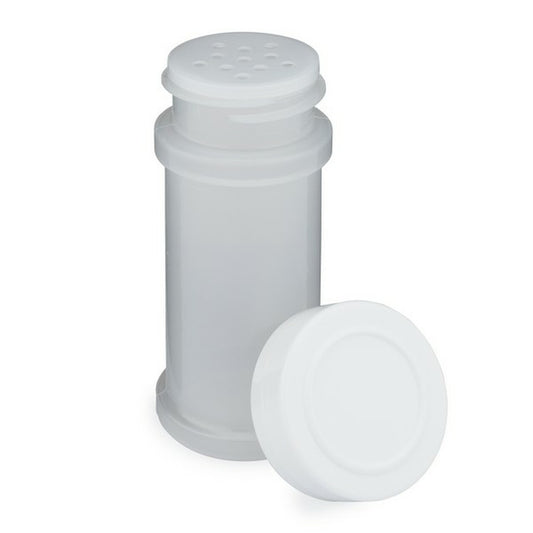 Spice Jar 3 oz Natural PP w/Shaker & White Cap 2302B04WHT