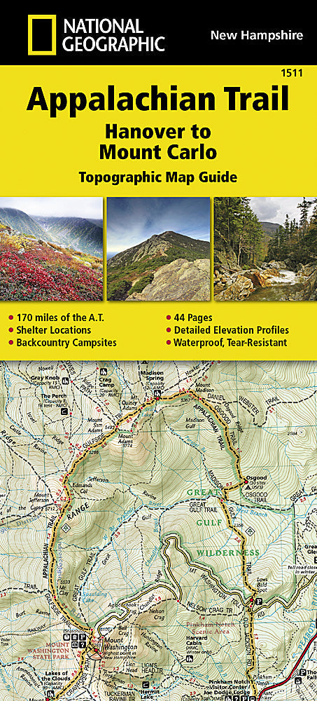 National Geographic TI Appalachian Trail NH Hanover to Mount Carlo Map TI00001511