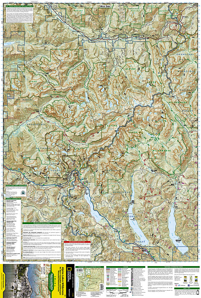 National Geographic Trails Illustrated WA Alpine Lakes Wilderness Area Map 825