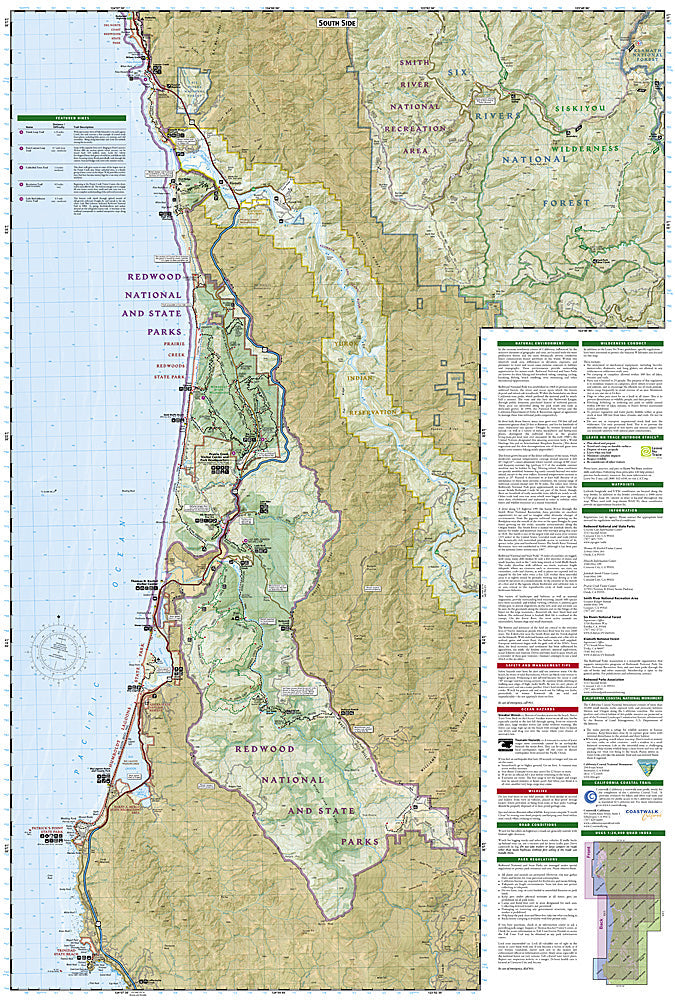 National Geographic Trails Illustrated California Redwood National Park Map TI00000218