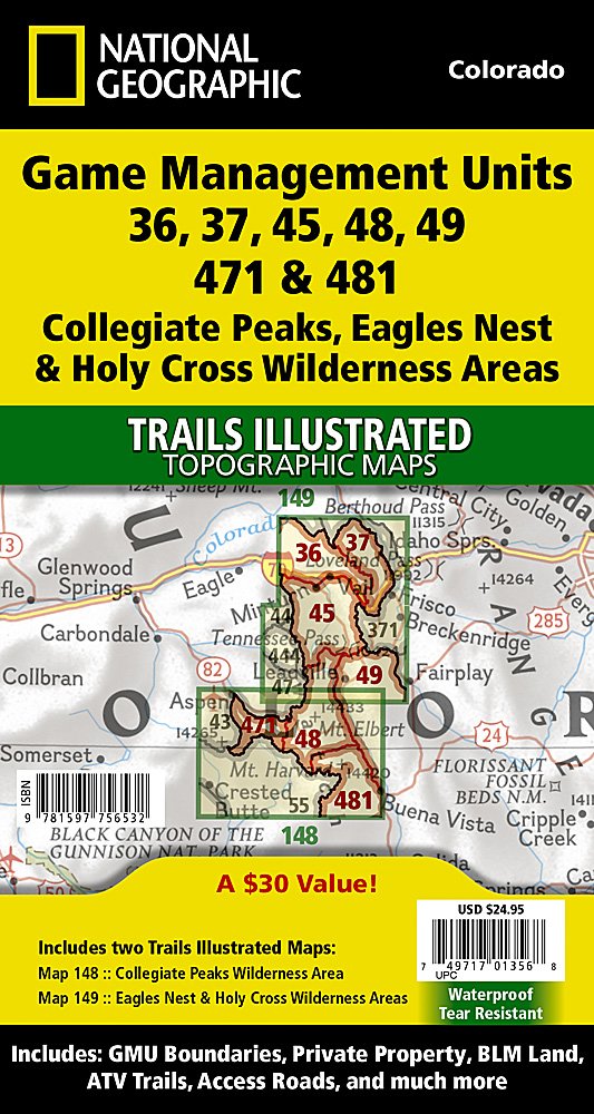 National Geographic Collegiate Pks Eagles Nest Holy Cross GMU Map Bundle TI01021181B