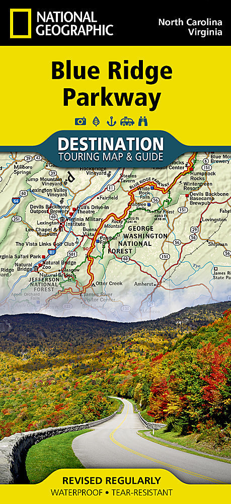 National Geographic Blue Ridge Parkway Destination Touring Map & Guide DM01021152