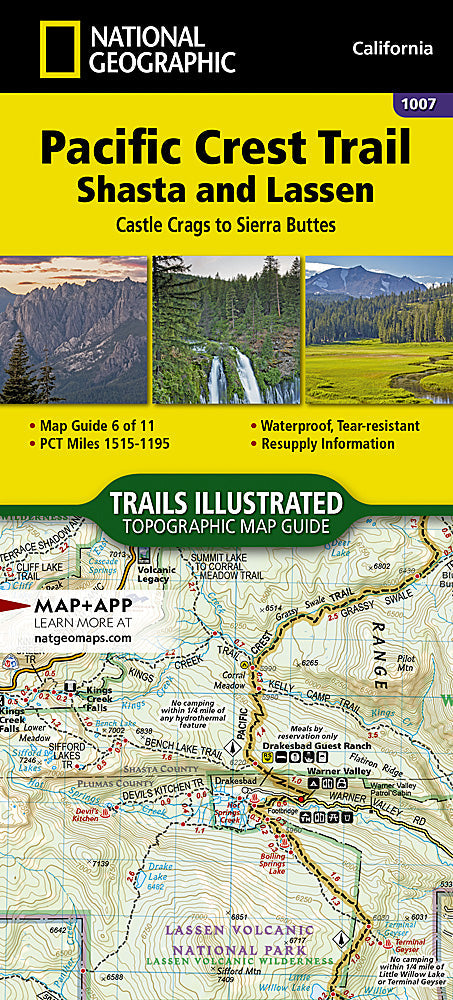 National Geographic TI Pacific Crest Trail CA Shasta Lassen Topographic Map Guide TI00001007