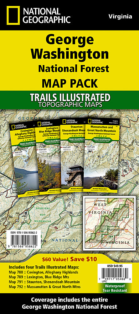 National Geographic George Washington Nat Forest Map Pack Bundle TI01021242B