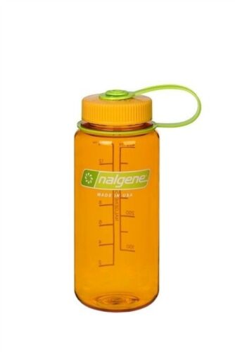 Nalgene Wide Mouth 16oz Loop Top Water Bottle Clementine w/Orange Lid BPA Free