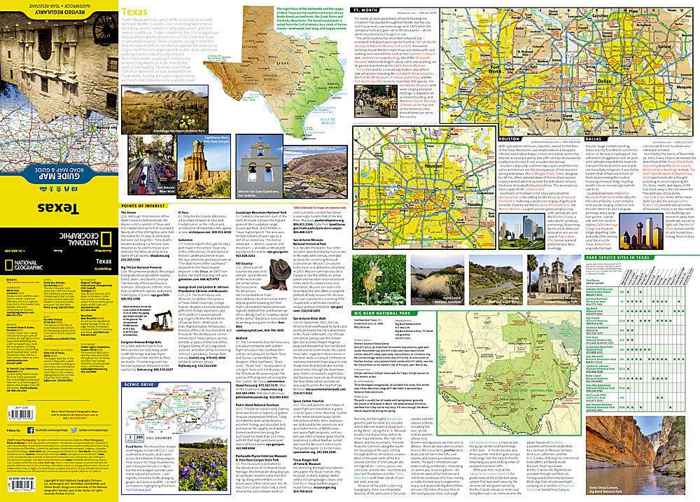 National Geographic GuideMap Texas Road Map & Travel Guide GM00620543