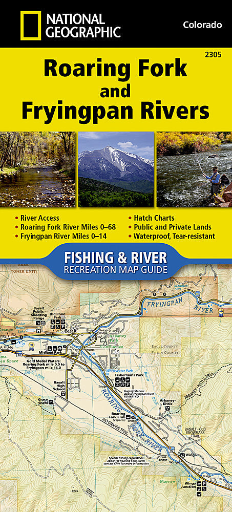National Geographic Roaring Fork & Fryingpan Rivers Map Guide TI00002305