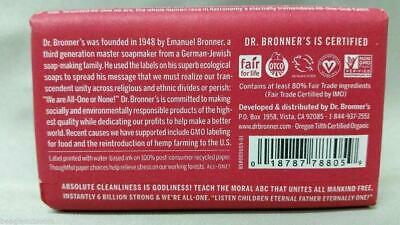 Dr Bronner's / Bronners Hemp Rose Scent Pure-Castile Magic Bar Soap Organic